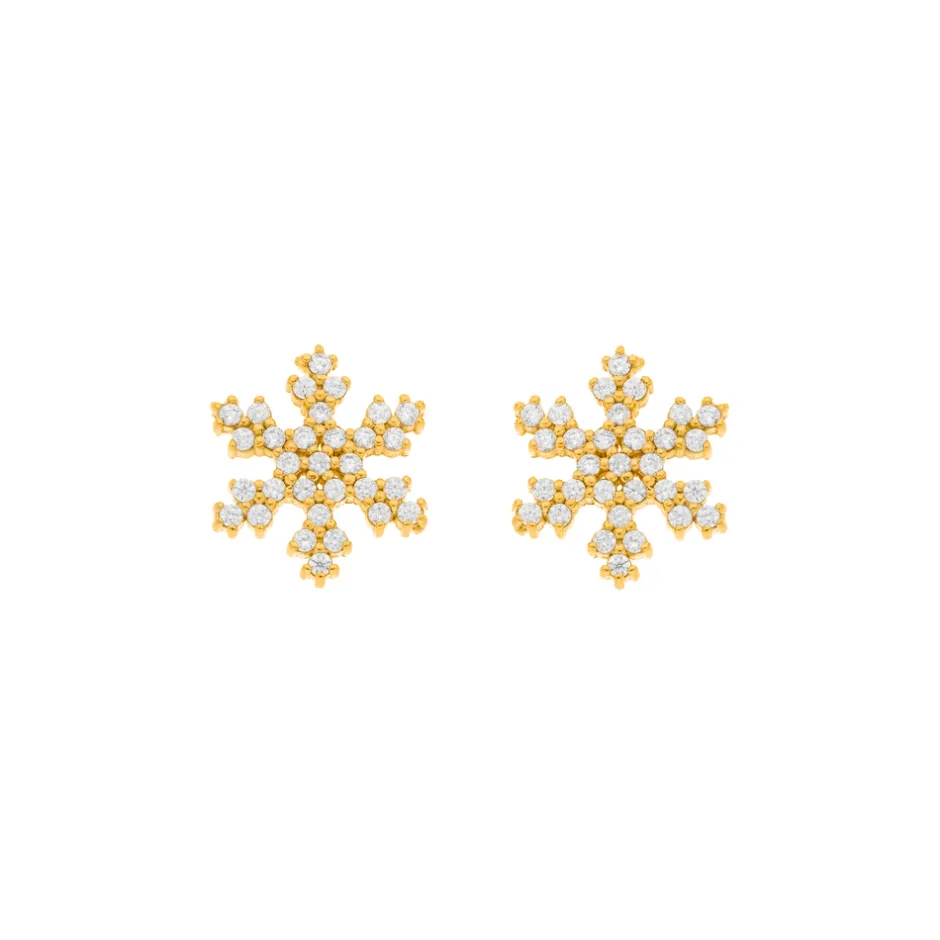 ohrstecker_snowflake__k_g_1.webp Ohrstecker Snowflake, 18 K Gelbgold vergoldet-LEAF Clearance