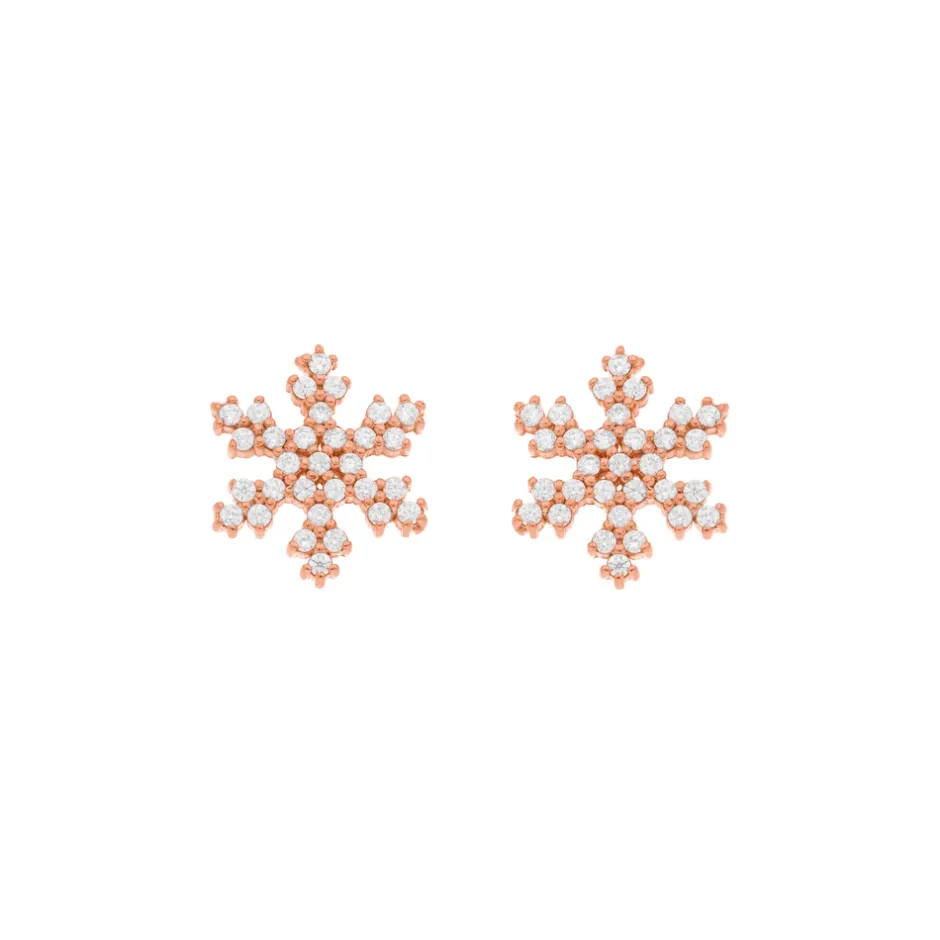 ohrstecker_snowflake__k_r_1.webp Ohrstecker Snowflake, 18 K Rosegold vergoldet-LEAF Clearance