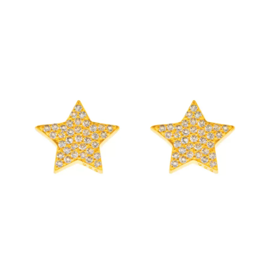 ohrstecker_stern_mit_zirk_0.webp Ohrstecker Stern mit Zirkonia, 18 K Gelbgold vergoldet-LEAF Sale