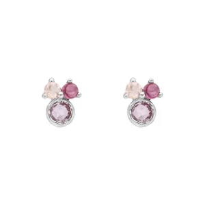 Ohrstecker Three Gems, Amethyst, 925 Sterlingsilber-LEAF Clearance