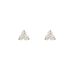 Ohrstecker Triple Zirkonia, 18 K Rosegold vergoldet-LEAF Fashion