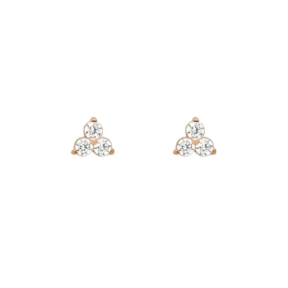ohrstecker_triple_zirkoni_1-2.webp Ohrstecker Triple Zirkonia, 18 K Rosegold vergoldet-LEAF Fashion