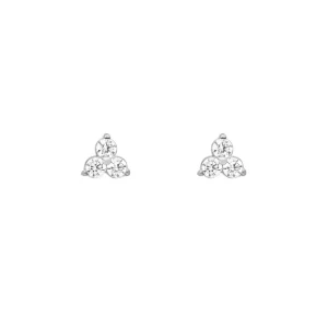 Ohrstecker Triple Zirkonia, 925 Sterlingsilber-LEAF Fashion