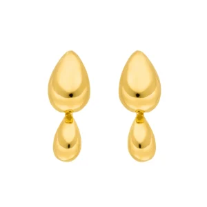 Ohrstecker Two Drops, 18 K Gelbgold vergoldet-LEAF Sale