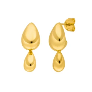Ohrstecker Two Drops, 18 K Gelbgold vergoldet-LEAF Sale