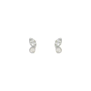 Ohrstecker Two Gems, Blauer Topas, 925 Sterlingsilber-LEAF Fashion