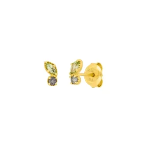 Ohrstecker Two Gems, Peridot, 18 K Gelbgold vergoldet-LEAF Outlet