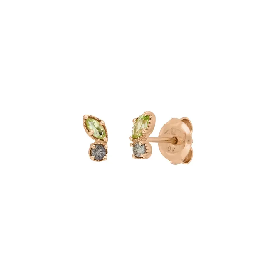 ohrstecker_two_gems_perid_0-2.webp Ohrstecker Two Gems, Peridot, 18 K Rosegold vergoldet-LEAF Outlet
