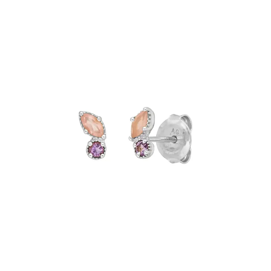 ohrstecker_two_gems_rosen_0.webp Ohrstecker Two Gems, Rosenquarz, 925 Sterlingsilber-LEAF Best
