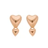 Ohrstecker Two Hearts, 18 K Rosegold vergoldet-LEAF Clearance