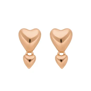 Ohrstecker Two Hearts, 18 K Rosegold vergoldet-LEAF Clearance