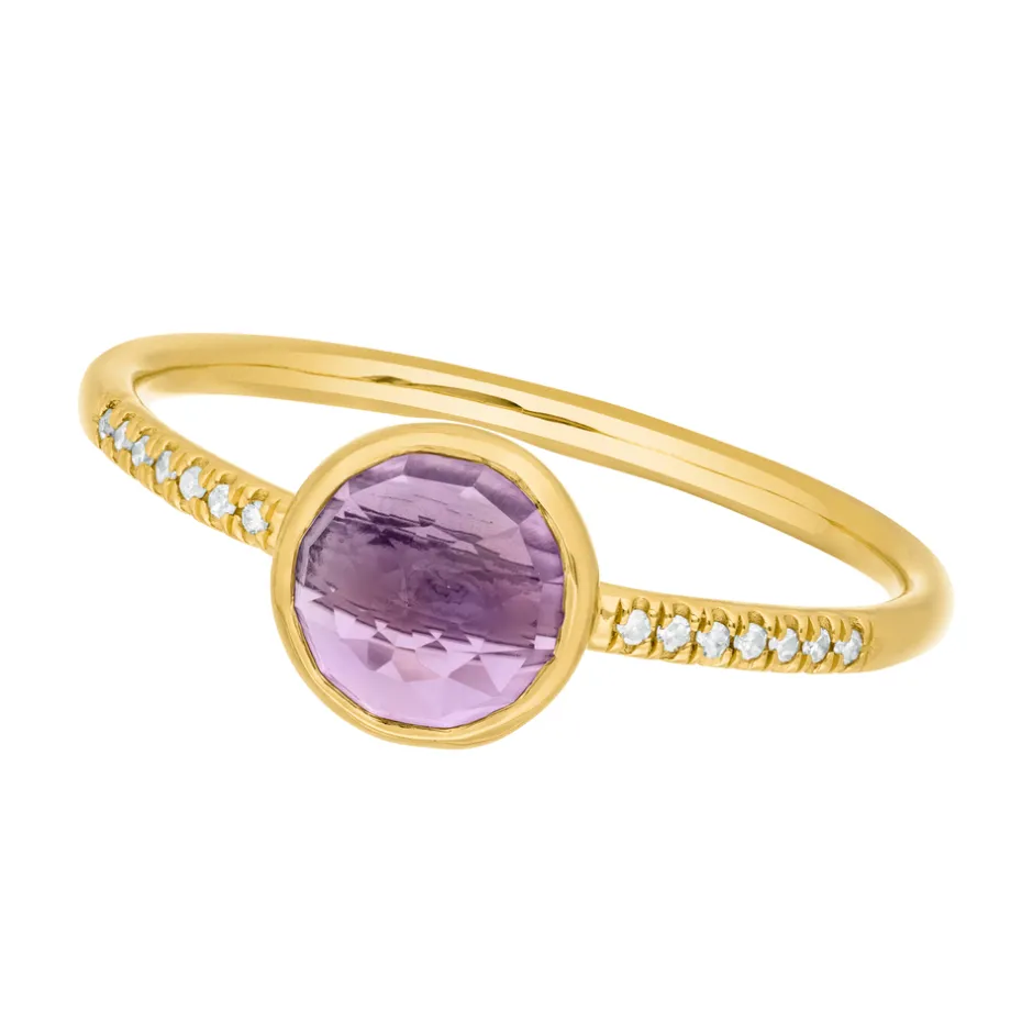ring_amethyst_mit_diamant_6-1.webp Ring Amethyst mit Diamanten, 14 Karat Gelbgold-LEAF Sale