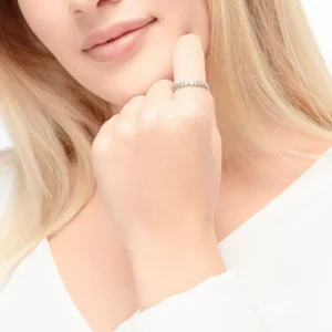 Ring Balls mit Zirkonia, 925 Sterlingsilber-LEAF New