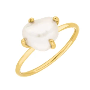 Ring Barock Pearl, 14 Karat Gelbgold-LEAF Sale