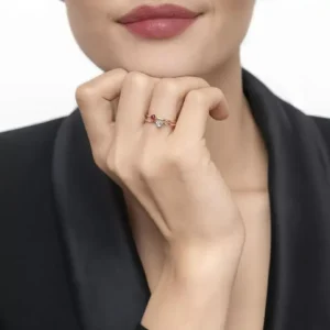 Ring Cabochon, 14 Karat Gelbgold, Rubin-LEAF Sale