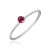 Ring Cabochon, 14 Karat Weißgold, Rubin-LEAF Discount