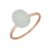 Ring Cabochon II, 14 Karat Rosegold, Sea Blue Chalzedon-LEAF Best