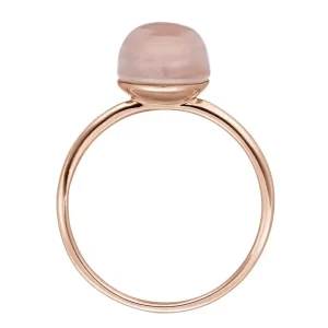 Ring Cabochon II, 14 Karat Rosegold, Rosenquarz-LEAF Hot