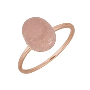 Ring Cabochon II, 14 Karat Rosegold, Rosenquarz-LEAF Hot