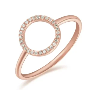 Ring Circle mit Diamanten, 18 Karat Rosegold-LEAF Discount