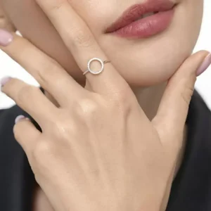 Ring Circle mit Diamanten, 18 Karat Weißgold-LEAF Online