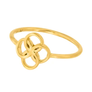 Ring Clover Charm, 18 K Gelbgold vergoldet-LEAF Outlet