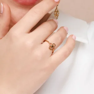 Ring Clover Charm, 925 Sterlingsilber-LEAF Best
