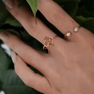 Ring Clover Charm, 925 Sterlingsilber-LEAF Best
