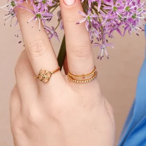 Ring Clover Charm, 925 Sterlingsilber-LEAF Best