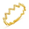 Ring Flash mit Diamanten, 18 Karat Gelbgold-LEAF Hot