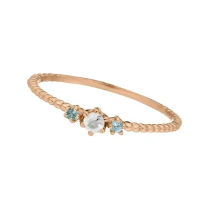 Ring Gorgeous Gems, Blue Mix, 18 K Rosegold vergoldet, Gr.50-LEAF Best