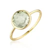 Ring Grüner Amethyst, 14 Karat Gelbgold-LEAF Sale