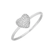 Ring Herz Full mit Diamanten, 18 Karat Weißgold-LEAF Hot