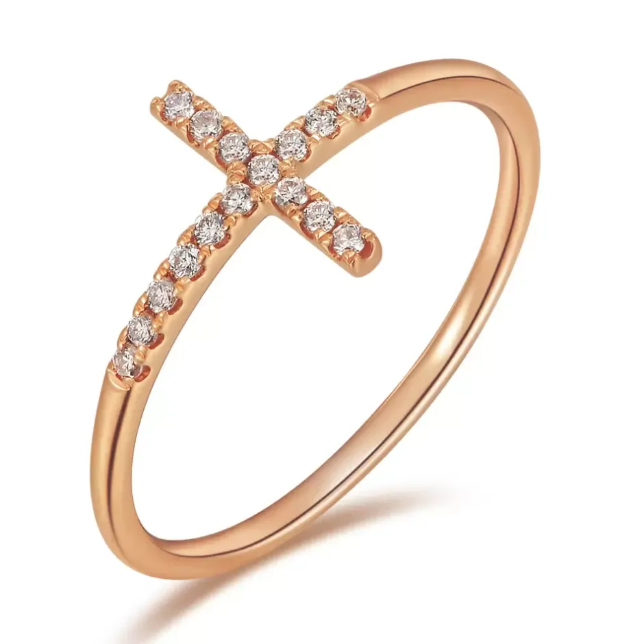 ring_kreuz_mit_diamanten__0-1.webp Ring Kreuz mit Diamanten, 18 Karat Rosegold-LEAF Sale