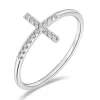 Ring Kreuz mit Diamanten, 18 Karat Weißgold-LEAF Sale