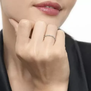 Ring Kugel, 14 Karat Weißgold-LEAF Clearance