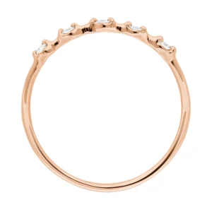 Ring mit 5 Diamanten, 14 Karat Rosegold-LEAF New