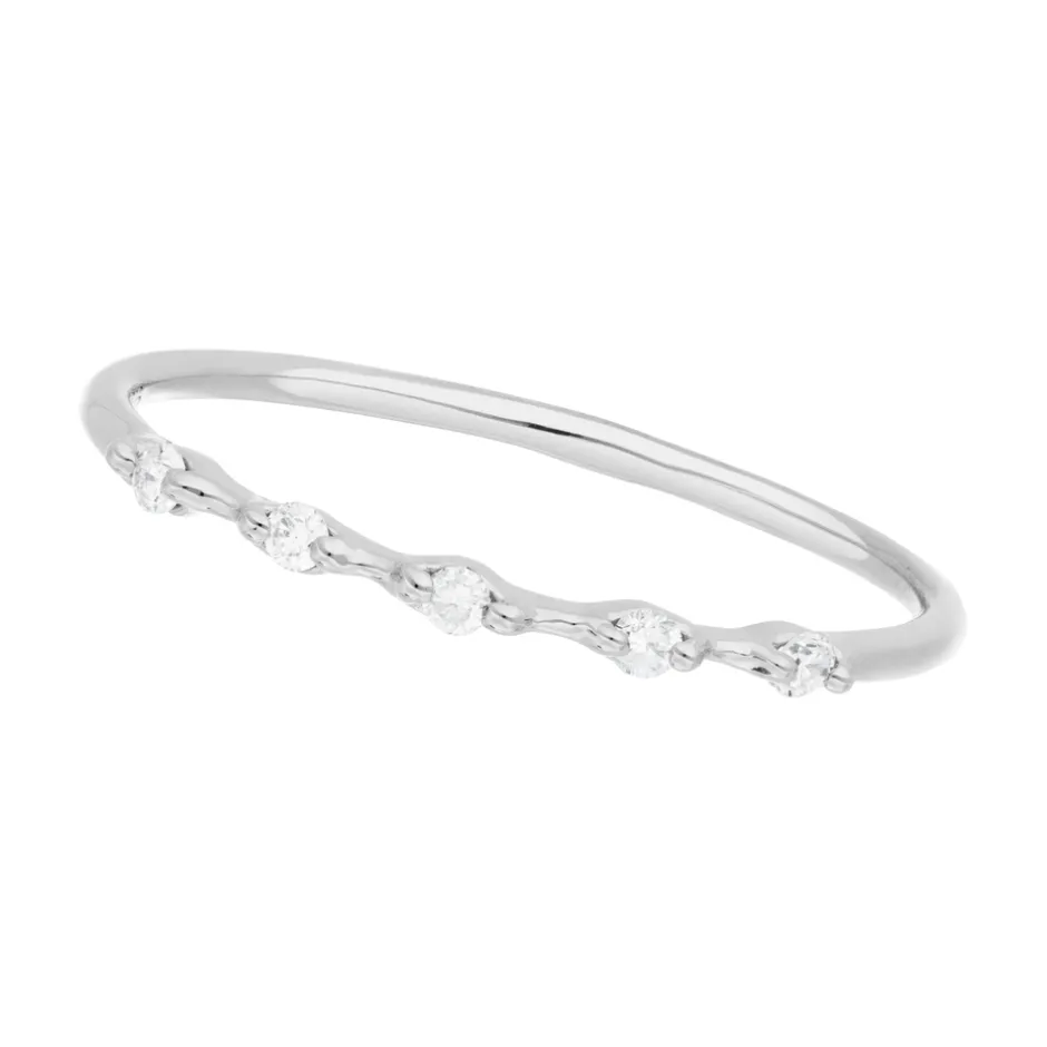ring_mit__diamanten__kara_4.webp Ring mit 5 Diamanten, 14 Karat Weißgold-LEAF Sale
