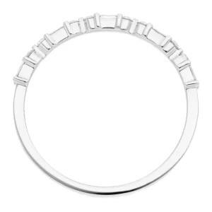 Ring mit Baguette Diamanten, 14 Karat Weißgold-LEAF Fashion