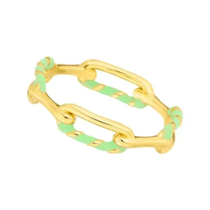 Ring Neon Twist, 18 K Gelbgold vergoldet, grün, Gr.54-LEAF Hot