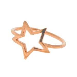 Ring ONE STAR, 18 K Rosegold vergoldet, Gr.56-LEAF Hot