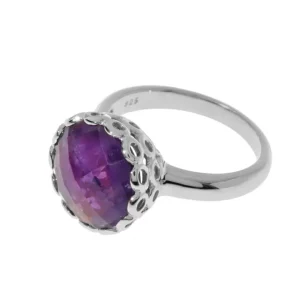 Ring Orient, 925 Sterlingsilber, Amethyst, Gr.56-LEAF New