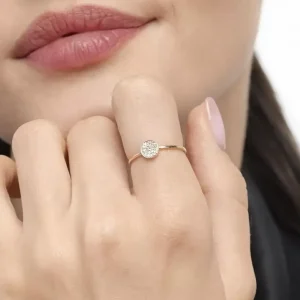 Ring Pavé mit Diamanten, 18 Karat Rosegold-LEAF Hot