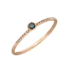 Ring Petite, Blue Diamond, 14 Karat Rosegold-LEAF Online