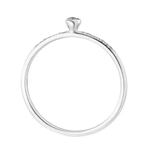 Ring Petite, White Diamond, 14 Karat Weißgold-LEAF Fashion