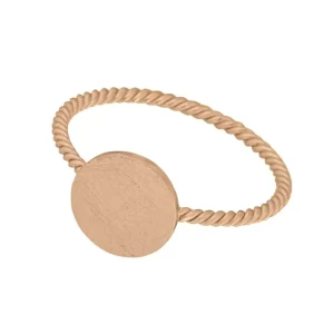 Ring Plättchen, Rosegold vergldet, Größe 52-LEAF Hot