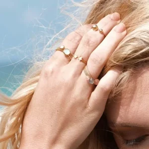 Ring Rain Drop, klein, 18 K Rosegold vergoldet, Aqua Calzedon, Größe 52-LEAF Discount