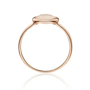 Ring Rosenquarz, 14 Karat Rosegold-LEAF Sale