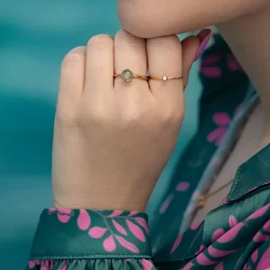 Ring Solitaire, 18 K Gelbgold vergoldet, Gr.50-LEAF Sale