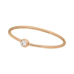 Ring Solitaire, 18 K Rosegold vergoldet, Gr.50-LEAF Clearance